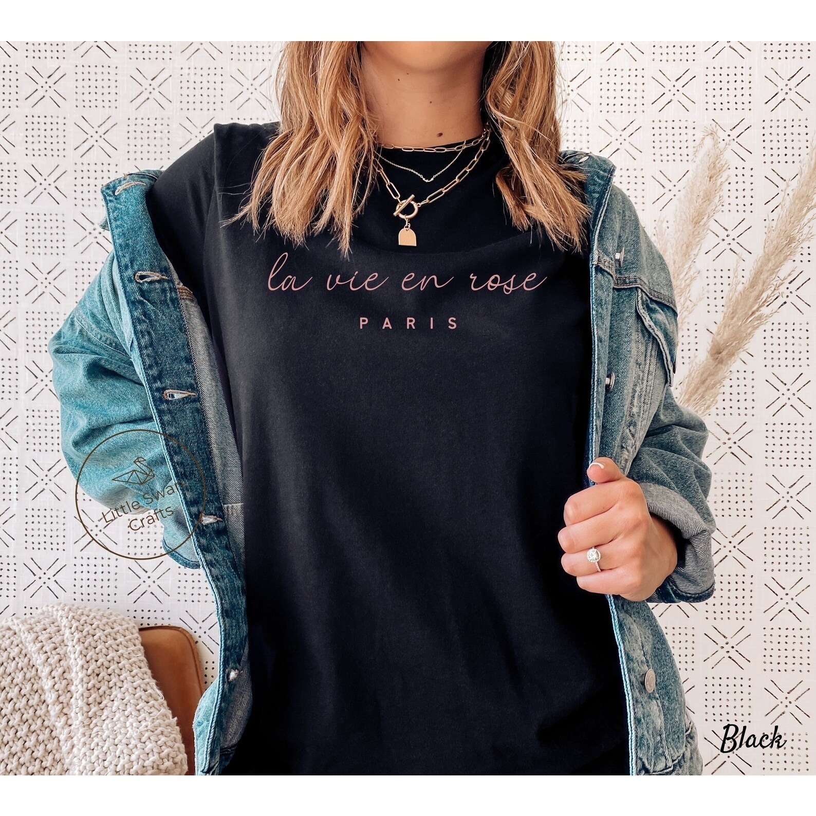 La Vie En Rose Shirt, Paris Tee, French T-Shirt - Unisex Black